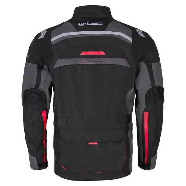 Męska kurtka motocyklowa W-TEC Burdys Evo - Czarno-szaro-czerwony
