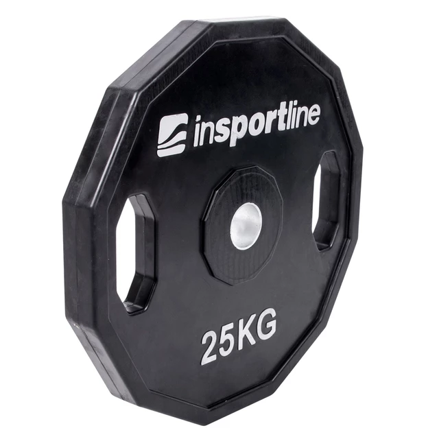 Gumowane obciążenia inSPORTline Ruberton 30 mm 1,25-25 kg ∙ otwór 30 mm ∙ uchwyty boczne ∙ 12-kątny kształt