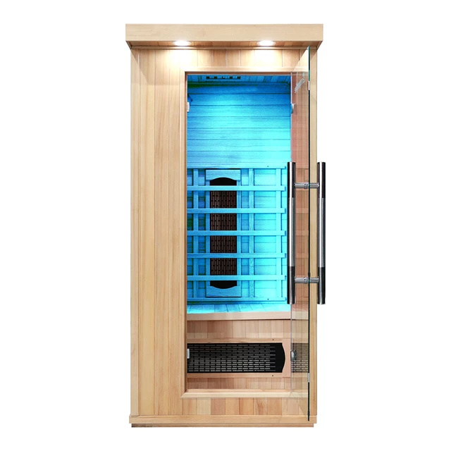 Sauna na podczerwień inSPORTline Mettsa 100 ∙ 4 promienniki ceramiczne ∙ chromoterapia 7 kolorów ∙ Bluetooth ∙ jonizator