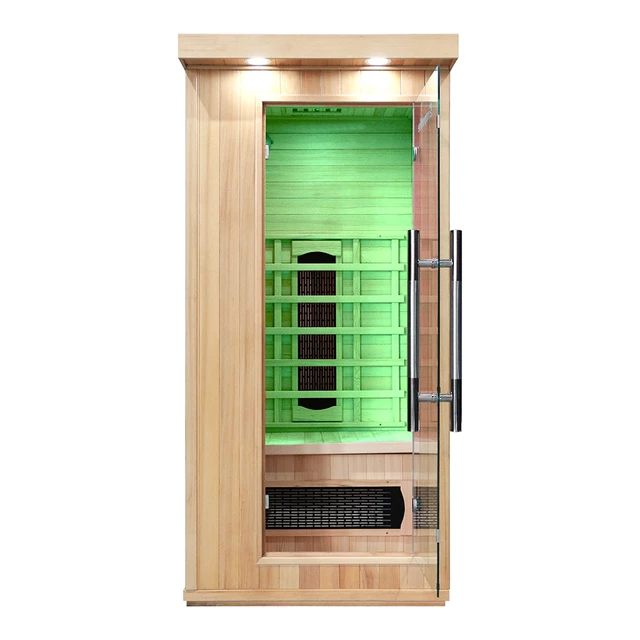 Sauna na podczerwień inSPORTline Mettsa 100 ∙ 4 promienniki ceramiczne ∙ chromoterapia 7 kolorów ∙ Bluetooth ∙ jonizator