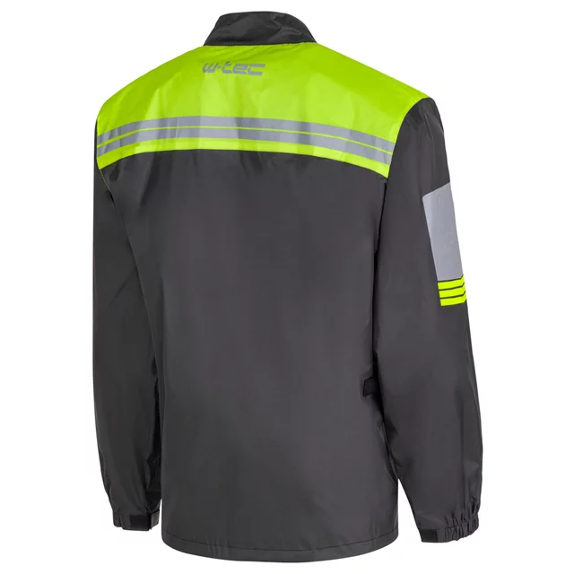 Kurtka przeciwdeszczowa na motocykl W-TEC Igava ∙ oddychająca podszewka mesh ∙ zabezpieczony suwak ∙ wysoka widoczność - czarny-fluo zielony