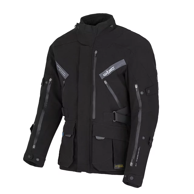 Męska kurtka motocyklowa W-TEC Nykolas ∙ 100% wodoodporna ∙ wyjmowana podpinka termiczna - Czarny