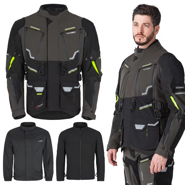 Męska kurtka motocyklowa W-TEC Daimick - Czarno-szary