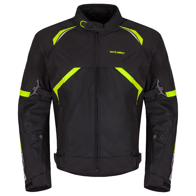 Kurtka motocyklowa W-TEC Timuco ∙ protektory CE level 2 ∙ wodoodporna membrana ∙ wentylacja ∙ odblaski ∙ podszewka mesh - Czarny-fluo