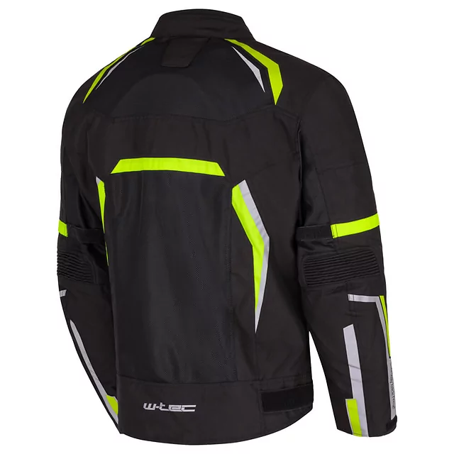 Kurtka motocyklowa W-TEC Timuco ∙ protektory CE level 2 ∙ wodoodporna membrana ∙ wentylacja ∙ odblaski ∙ podszewka mesh - Czarny-fluo