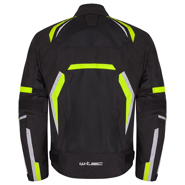 Kurtka motocyklowa W-TEC Timuco ∙ protektory CE level 2 ∙ wodoodporna membrana ∙ wentylacja ∙ odblaski ∙ podszewka mesh - Czarny-fluo