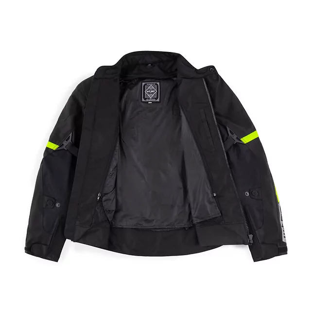 Kurtka motocyklowa W-TEC Timuco ∙ protektory CE level 2 ∙ wodoodporna membrana ∙ wentylacja ∙ odblaski ∙ podszewka mesh - Czarny-fluo