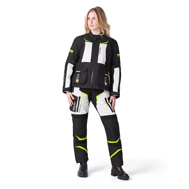 Damska kurtka motocyklowa W-TEC Warao Lady ∙ ochraniacze ce ∙ wentylacja airvent ∙ wypinana podpinka ∙ elementy odblaskowe - Czarny-fluo