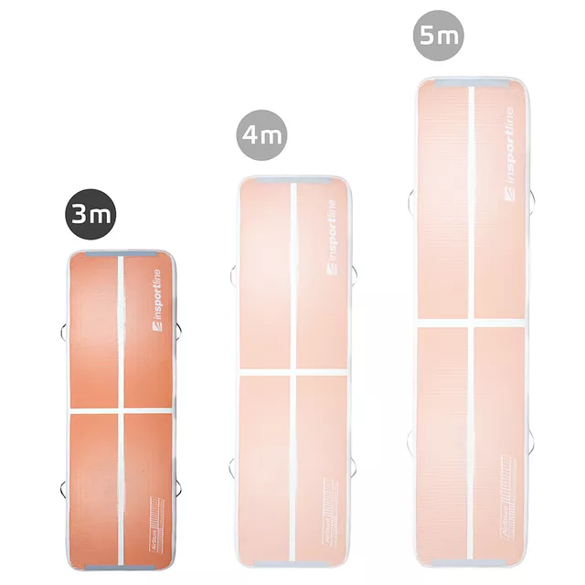 Ścieżka akrobatyczna Airtrack inSPORTline Airstunt 300x100x10 cm ∙ mocha mousse  ∙ nośność 500 kg ∙ wodoodporna ∙ torba w zestawie