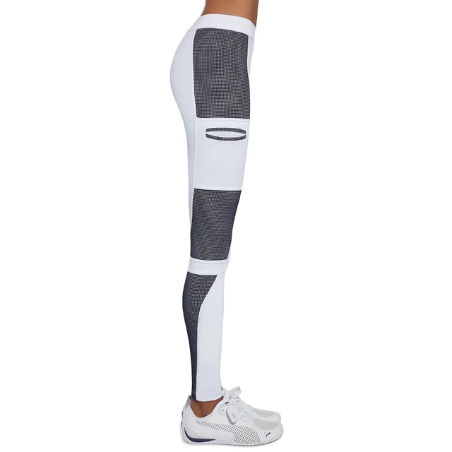 Damskie legginsy sportowe BAS BLACK Passion - Biało-niebieski