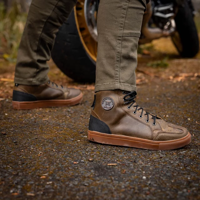 Męskie skórzane buty motocyklowe W-TEC Fred - Brąz śródziemnomorski