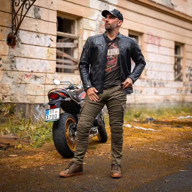 Męskie skórzane buty motocyklowe W-TEC Fred - Brąz śródziemnomorski