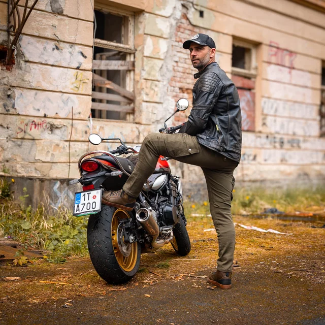 Męskie skórzane buty motocyklowe W-TEC Fred - Brąz śródziemnomorski