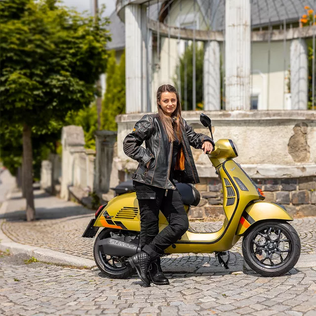 Damskie skórzane buty motocyklowe W-TEC Leocia Black - Czarny