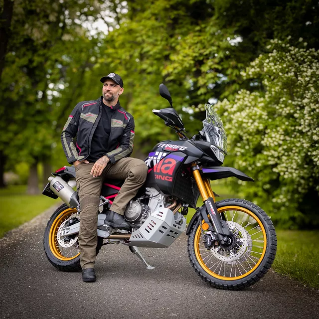 Męska kurtka motocyklowa na lato W-TEC Rovin - czarno-zielono-czerwony