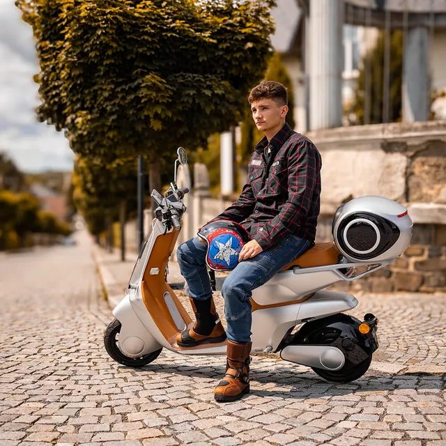 Koszula flanelowa męska motocyklowa W-TEC Black Heart Respector II - Czerwono-czarny