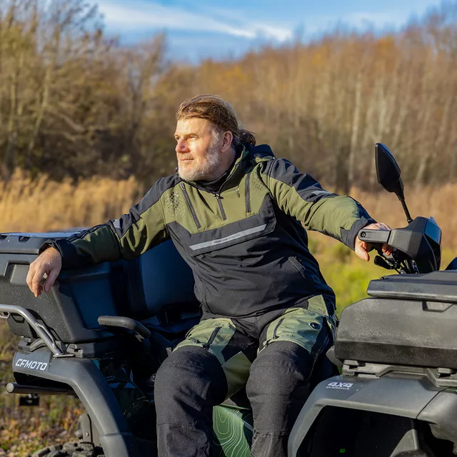 Męska kurtka motocyklowa W-TEC Annorack ∙ Softshell ∙ ochraniacze CE ∙ wentylacja - khaki-czarny