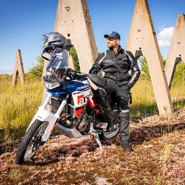 Turystyczna kurtka motocyklowa W-TEC Smackton - czarno-szaro-pomarańczowy