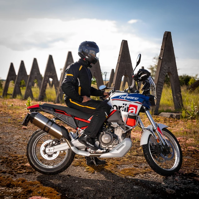 Męskie letnie spodnie motocyklowe W-TEC Toranio - Czarno-żółty