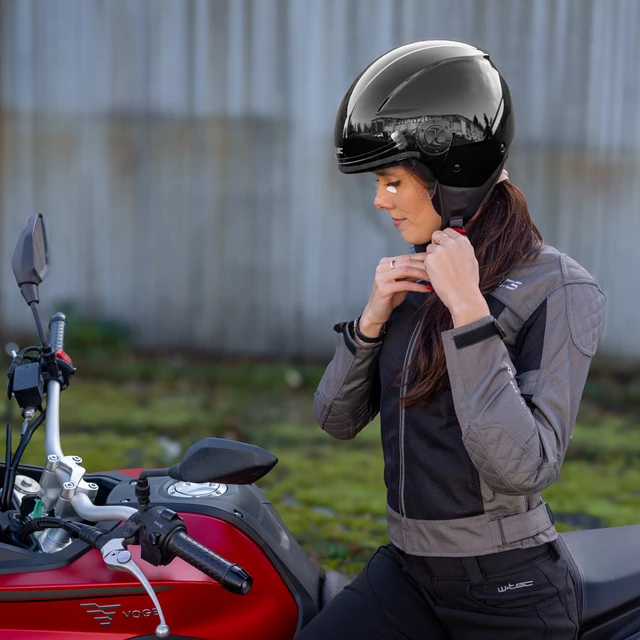 Otwarty kask motocyklowy W-TEC Bareiro - Biały błyszczący
