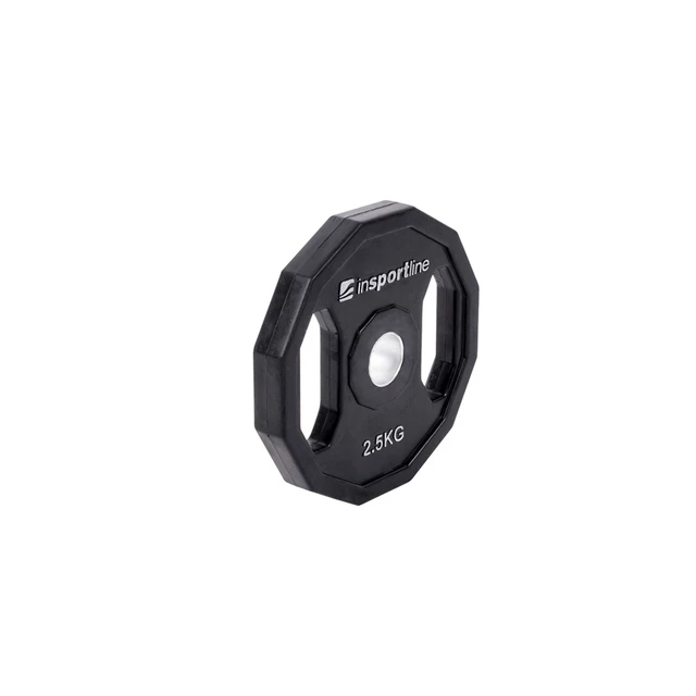 Gumowane obciążenia inSPORTline Ruberton 30 mm 1,25-25 kg ∙ otwór 30 mm ∙ uchwyty boczne ∙ 12-kątny kształt