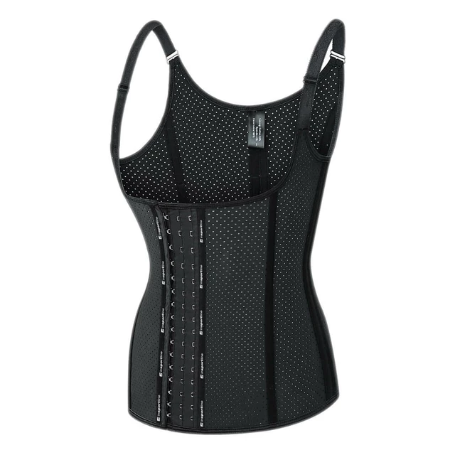 Gorset fitness na ramiączkach inSPORTline Corsup ∙ wyszczuplający ∙ stabilizujący ∙ regulowane ramiączka ∙ perforowany materiał - Beżowy