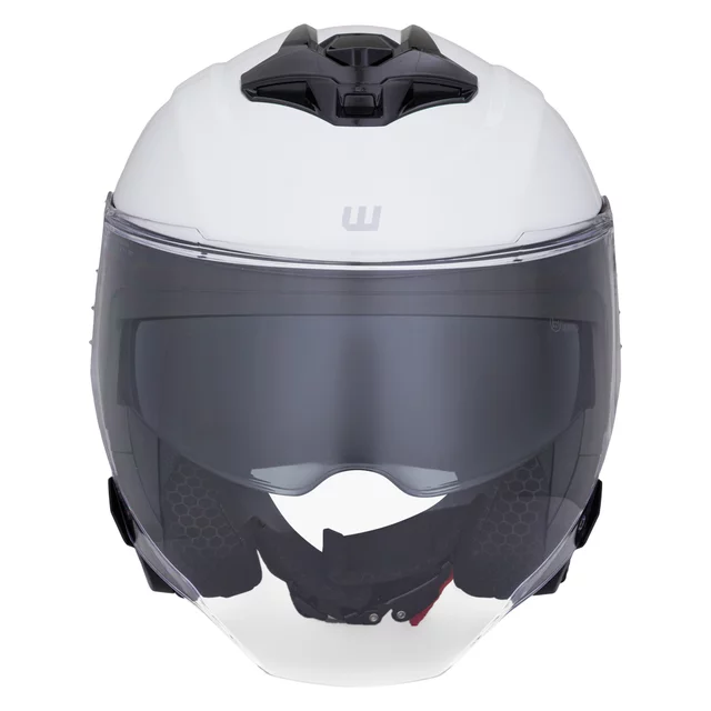 Kask motocyklowy W-TEC Voltik ∙ blenda przeciwsłoneczna ∙ podnoszony wizjer ∙ kompatybilny z interkomem ∙ ECE 22.06 - Biały błyszczący