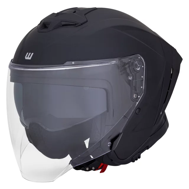 Kask motocyklowy W-TEC Voltik ∙ blenda przeciwsłoneczna ∙ podnoszony wizjer ∙ kompatybilny z interkomem ∙ ECE 22.06 - Biały błyszczący - czarny mat