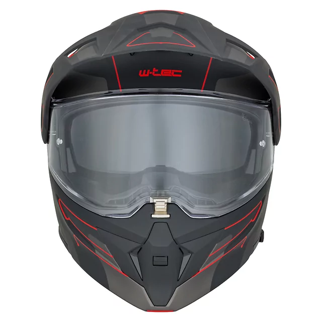 Kask motocyklowy szczękowy 3w1 W-TEC Neovu Graphic ∙ blenda przeciwsłoneczna ∙ demontowalny daszek - Czarny-fluo