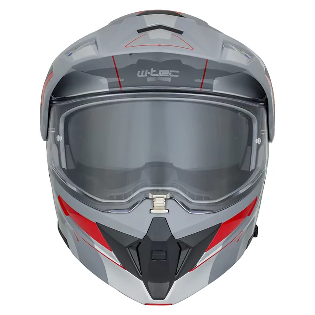 Kask motocyklowy szczękowy 3w1 W-TEC Neovu Graphic ∙ blenda przeciwsłoneczna ∙ demontowalny daszek - Czarny-fluo