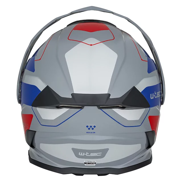 Kask motocyklowy szczękowy 3w1 W-TEC Neovu Graphic ∙ blenda przeciwsłoneczna ∙ demontowalny daszek - Czarny-fluo