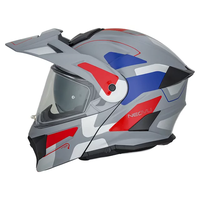 Kask motocyklowy szczękowy 3w1 W-TEC Neovu Graphic ∙ blenda przeciwsłoneczna ∙ demontowalny daszek - Czarny-fluo