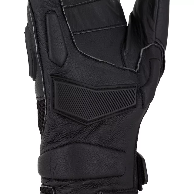 Rękawice motocyklowe W-TEC Kosor ∙ skórzane z protektorami tpu ∙ przewiewna mesh ∙ wzmocniona dłoń ∙ zapięcie na rzep - Czarny