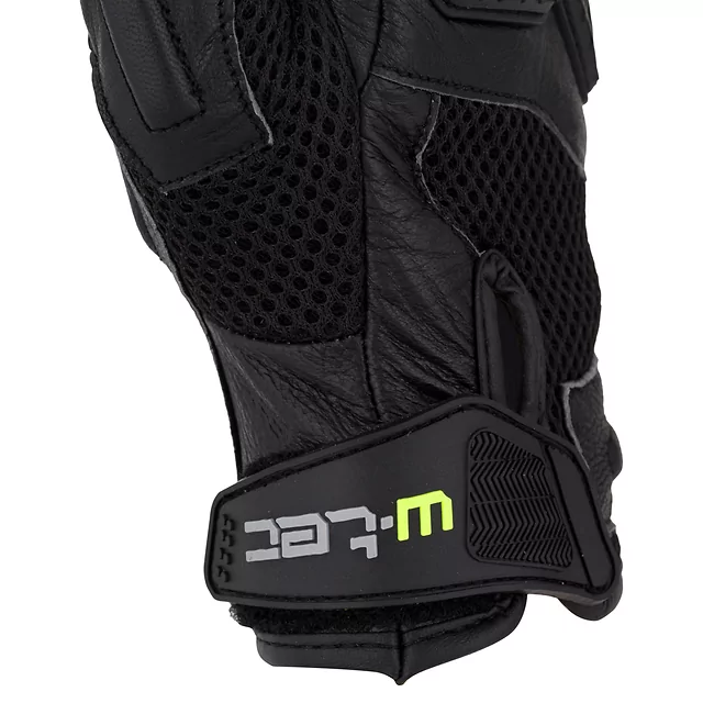 Rękawice motocyklowe W-TEC Kosor ∙ skórzane z protektorami tpu ∙ przewiewna mesh ∙ wzmocniona dłoń ∙ zapięcie na rzep - Czarny