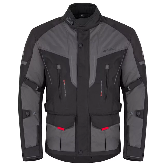 Męska kurtka motocyklowa W-TEC Xeniaq ∙ ochraniacze CE ∙ membrana wodoodporna ∙ podpinka termo ∙ AirVent - Czarno-szary - Czarno-szary