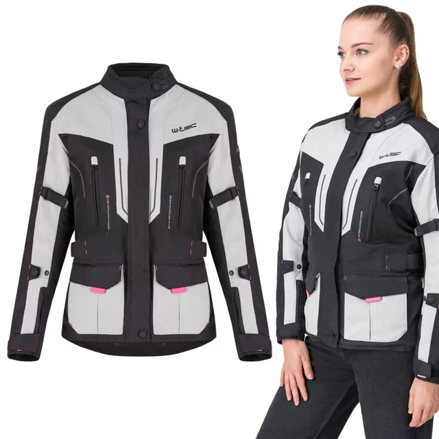 Damska kurtka motocyklowa W-TEC Xenia ∙ ochraniacze CE ∙ klasa A EN 17092 ∙ membrana wodoodporna ∙ podpinka ocieplająca - Czarno-szary