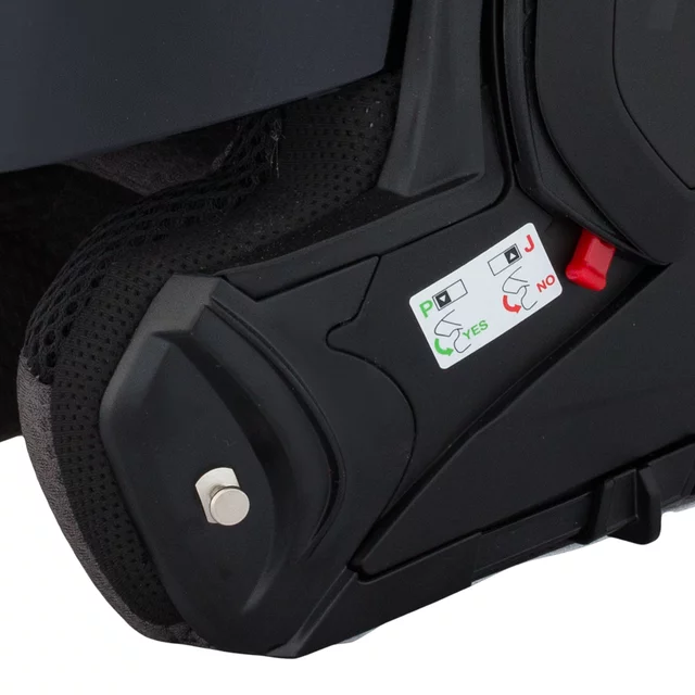 Kask motocyklowy szczękowy W-TEC Sabron P/J ∙ blenda przeciwsłoneczna ∙ system wentylacji ∙ wyjmowana wyściółka - Biała perła