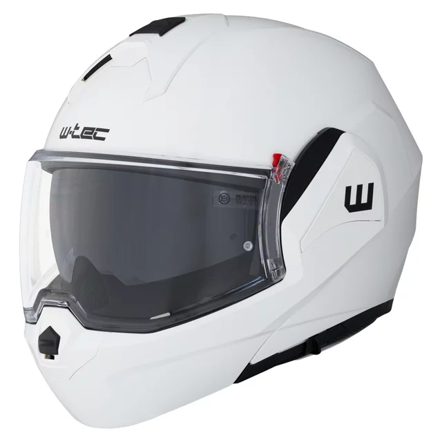 Kask motocyklowy szczękowy W-TEC Sabron P/J ∙ blenda przeciwsłoneczna ∙ system wentylacji ∙ wyjmowana wyściółka - Biała perła