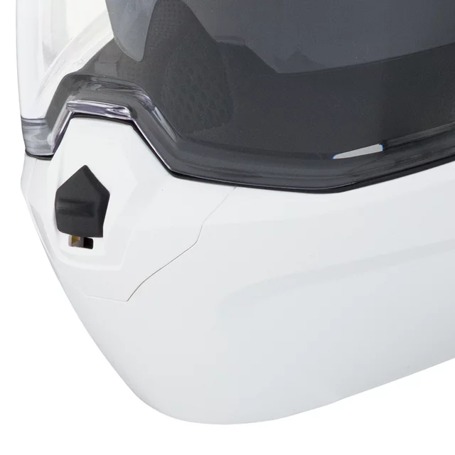 Kask motocyklowy szczękowy W-TEC Sabron P/J ∙ blenda przeciwsłoneczna ∙ system wentylacji ∙ wyjmowana wyściółka - Biała perła