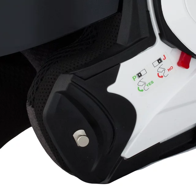 Kask motocyklowy szczękowy W-TEC Sabron P/J ∙ blenda przeciwsłoneczna ∙ system wentylacji ∙ wyjmowana wyściółka - Biała perła