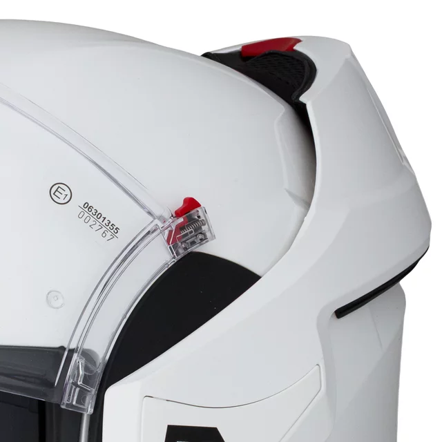 Kask motocyklowy szczękowy W-TEC Sabron P/J ∙ blenda przeciwsłoneczna ∙ system wentylacji ∙ wyjmowana wyściółka - Biała perła