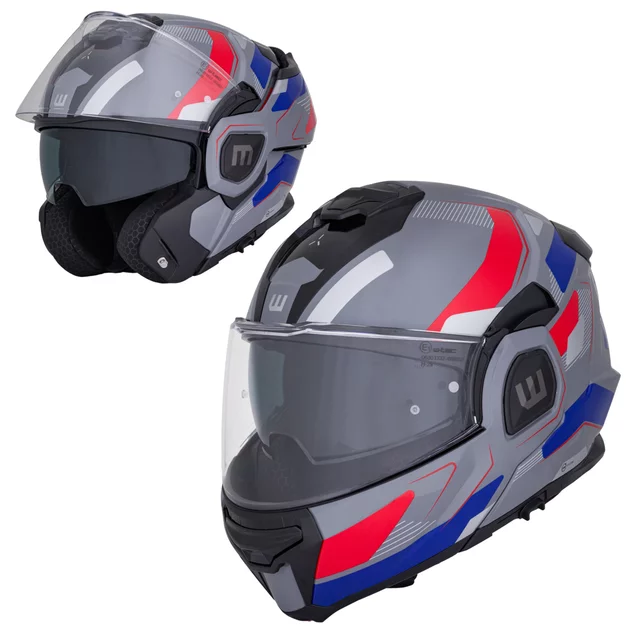 Kask motocyklowy szczękowy W-TEC Zoroz P/J ∙ wizjer pinlock ∙ osłona przeciwsłoneczna ∙ wentylacja - Błyszczący trójkolorowy - Błyszczący trójkolorowy