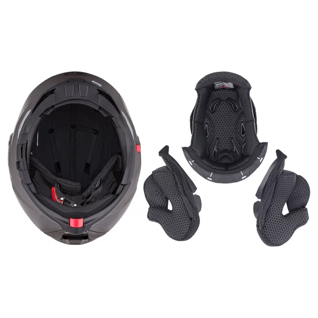 Kask motocyklowy szczękowy W-TEC Zoroz P/J ∙ wizjer pinlock ∙ osłona przeciwsłoneczna ∙ wentylacja - Błyszczący trójkolorowy