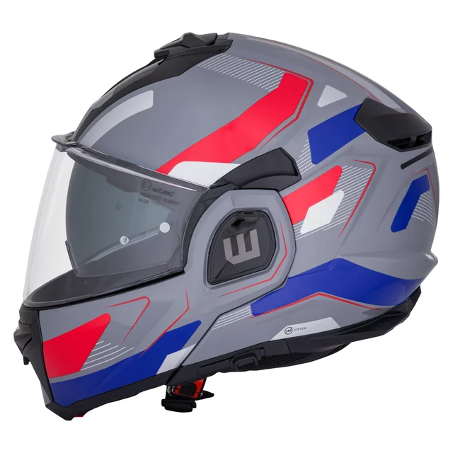 Kask motocyklowy szczękowy W-TEC Zoroz P/J ∙ wizjer pinlock ∙ osłona przeciwsłoneczna ∙ wentylacja - Błyszczący trójkolorowy