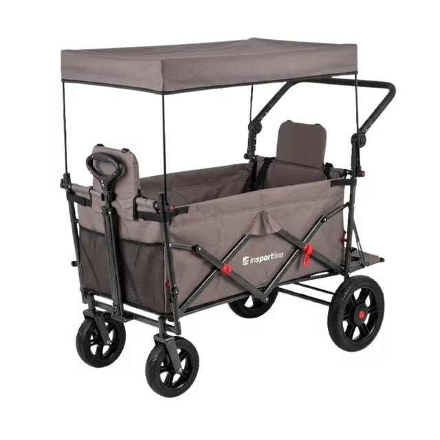 Składany wózek dla dzieci inSPORTline StrollKidz ∙ 2-osobowy ∙ pasy 5-punktowe ∙ nośność 120 kg ∙ daszek ∙ hamulec