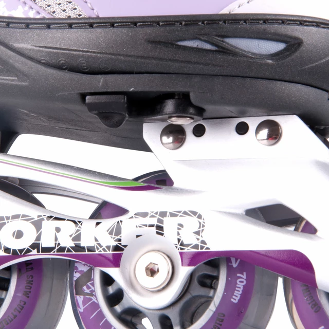 Rolki rekreacyjne damskie WORKER Perleta regulowane ∙ rama aluminium ∙ kółka kauczukowe ∙ Quicklace + MicroLock ∙ nośność 100 kg