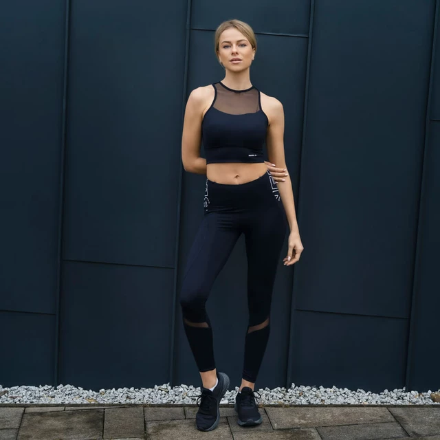 Legginsy damskie z wysokim stanem Nebbia FIT Activewear 443 - Czarny