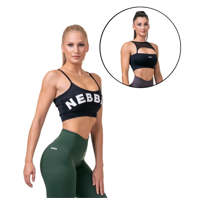 Biustonosz sportowy Nebbia Classic Hero 579 - Ciemny zielony - Czarny