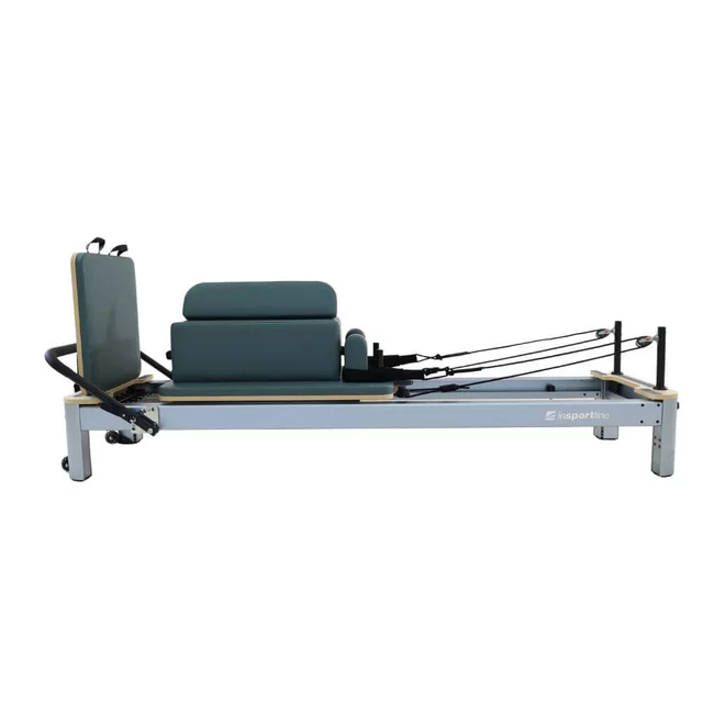 Reformer do pilatesu inSPORTline Oquiler ∙ system sprężynowy ∙ nośność 150 kg ∙ rama aluminiowa ∙ box w zestawie - Różowy