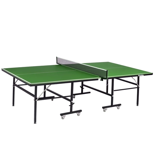 Wzmacniany stół do ping-ponga inSPORTline Pinton ∙ płyta MDF 15 mm ∙ szybkie składanie ∙ 8 kół z hamulcem ∙ siatka w zestawie - Zielony - Zielony